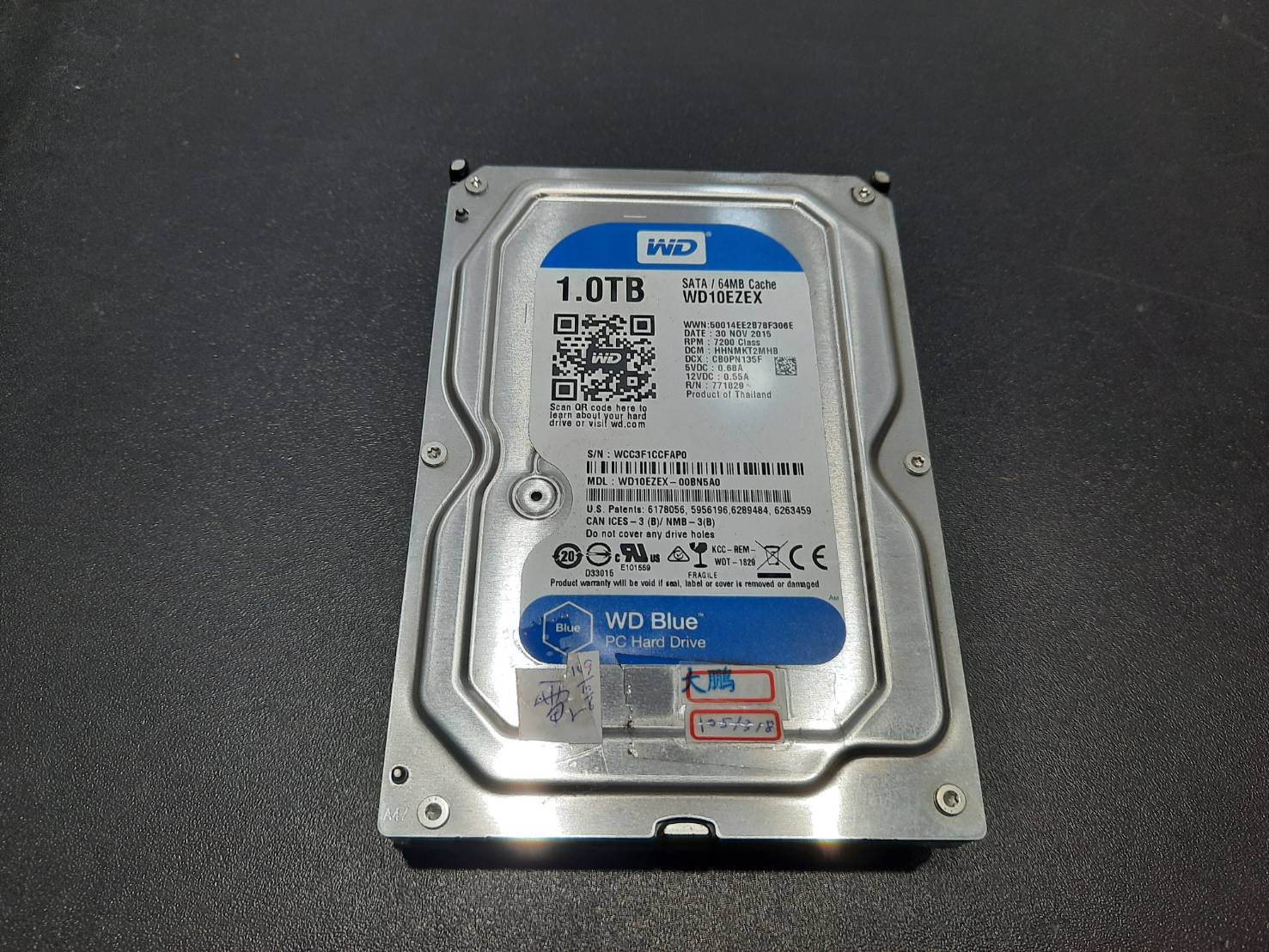 WD WD10EZEX-00BN5A0 磁區受損 資料恢復率約98%